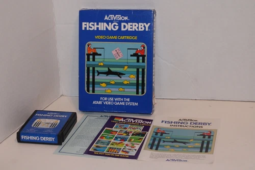 Vintage Fishing Derby Atari 2600 w/ Box and manual Game Classic Retro ~ trl8#26