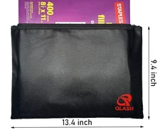 Large FireProof  Document Bag 13.4x9.4 Fire Protection bag for Cash, File NEW US