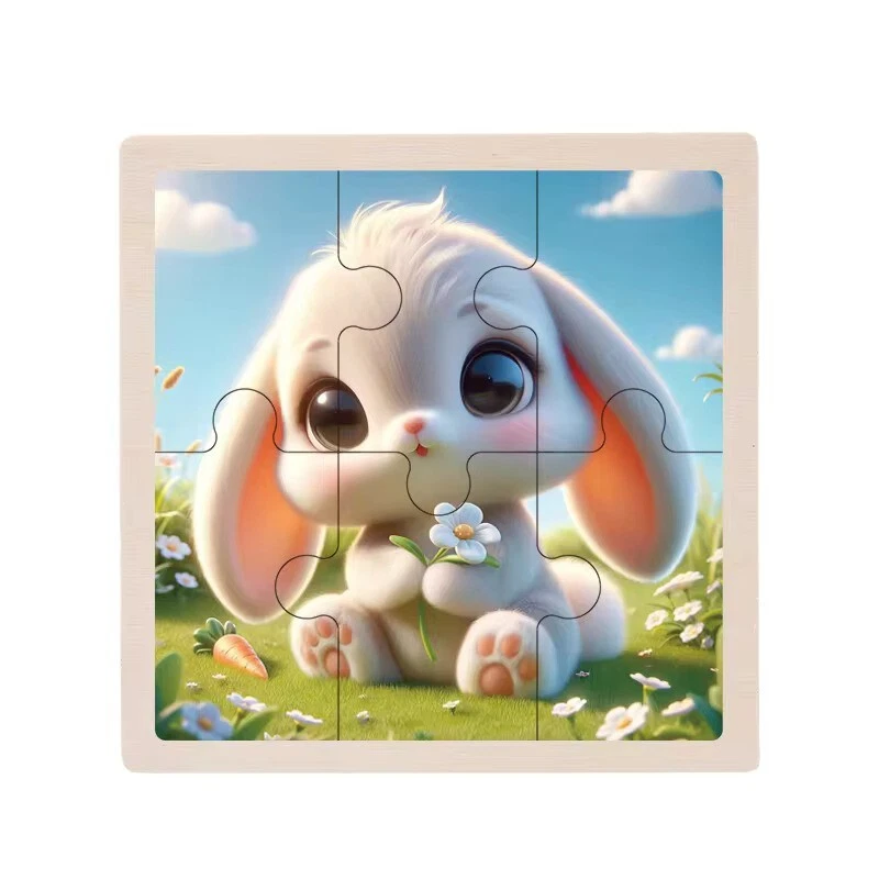 Puzzle Set - 6 niedliche Bauernhof-Babys, Puzzle aus Holz für Kinder - Bild 4 von 4