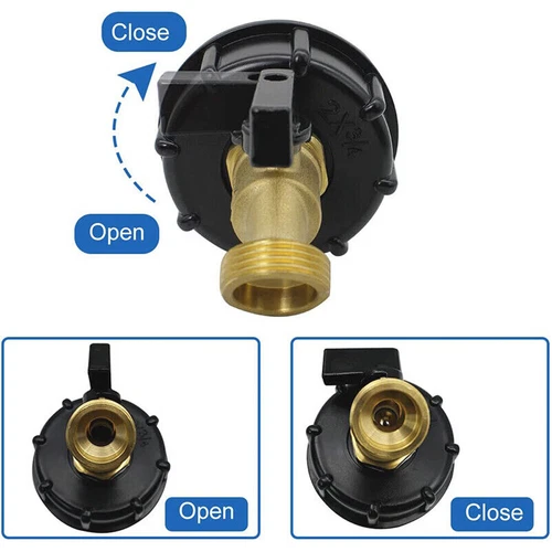 275-330 Gallon IBC Tote Water Tank Adapter 2" Brass House Faucet Valve Connector - Picture 4 of 14