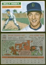 (11777) 1956 Topps 152 Billy Hoeft Gray Back Tigers-VGX