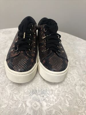 Joie Handan Snake Embossed Leather Sneakers Size Women US Size 