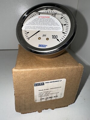 WIKA Pressure Gauge 213.53 0-100 PSI Gauge 2.5'' Dial 1/4'' NPT BM 9767215 (C13C)