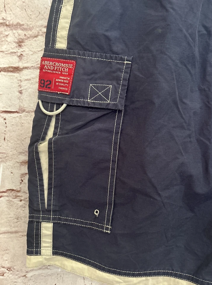 Abercrombie & Fitch Board Shorts Men's Small Vintage Cargo Blue Y2K - Image 2 of 4