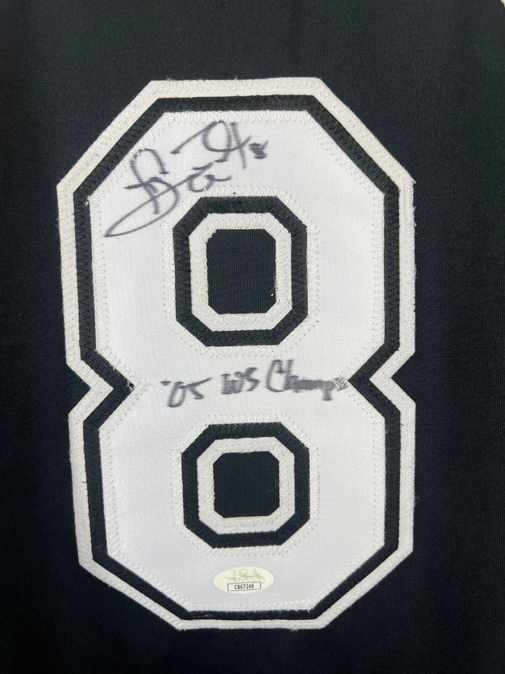 Camiseta con inscripción firmada autografiada por Carl Everett MLB Chicago White Sox certificado de autenticidad JSA Foto 2 de 3