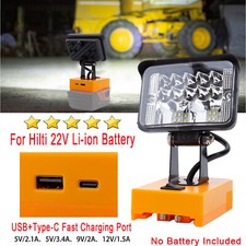 For Hilti 22V Li-Ion Battery LED Work Light With USB Type-C 2800LM Floodlight