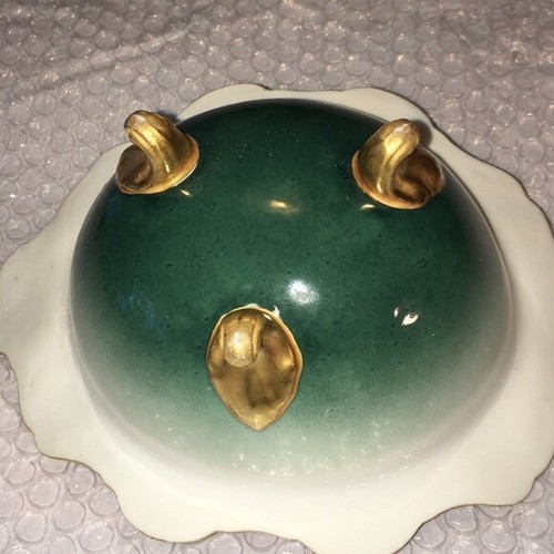 Limoges Cyclamen Flores Pintadas a Mano Oro Patas Doradas Precioso Tazón - Imagen 3 de 5