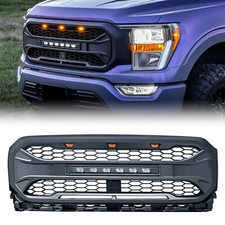 AMERICAN MODIFIED Armor Grille Compatible w/21-23 Ford F150, Black For Parts