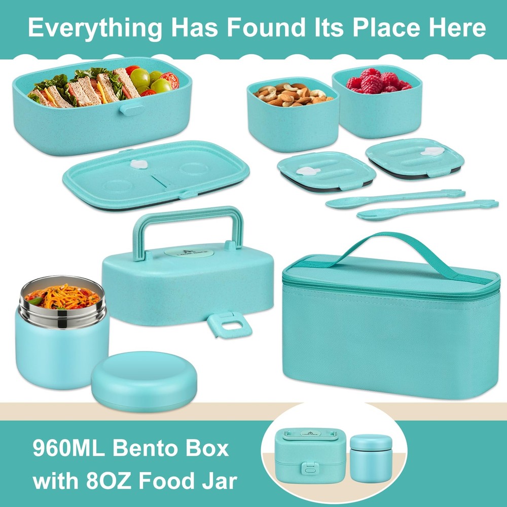 Bento Lunch Box With 8oz Soup Thermo Kids Sustainable Bento Box Leakproof Lunch