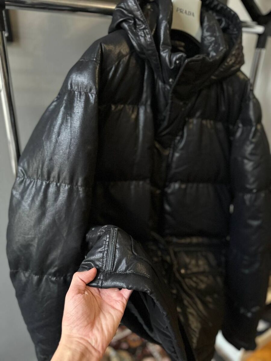 Prada Puffer Wool Nylon Gabardine Black down Coat Jacket Prada Puffer Wool Nylon Gabardine Black down Coat Jacket