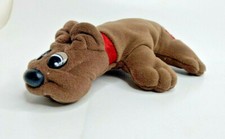Mini Pound Puppies Rumple Skins by Tonka Brown w Red Collar 8"