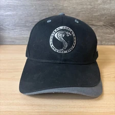 Shelby Hat Cap Strap Back Black Racing Stripe Adjustable