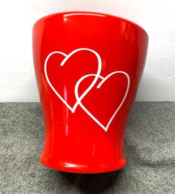 Edible Arrangement Sweet Berries Ceramic Holiday Hearts Print  Vase Planter
