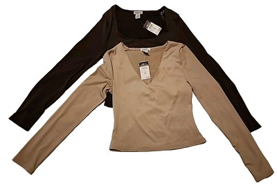 Set Of 2 New W Tags Rue 21 Top - Medium (1) Beige and (1) Brown 