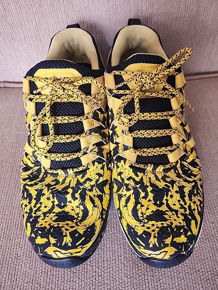 Size 12 Nike Free 5.0 Men’s Yellow Black Athletic Running Sneakers Shoes