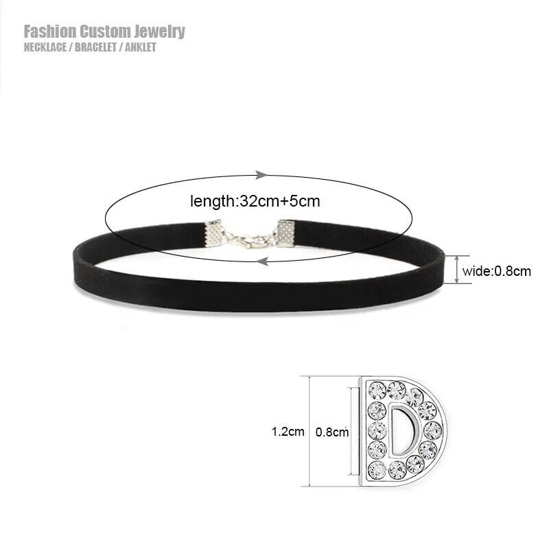 Collier Personnalisable Lettres Cuir - Choker DIY Nom Ou Mot, Longueur Réglable 30-42cm