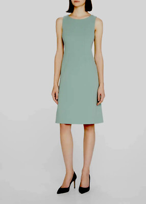 AKRIS Sheath Double-Face Wool Dress Salvia Mint Green SZ 38, US 8 MSRP $1990 NWT
