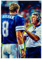 JIMMY JOHNSON & TROY AIKMAN * Novelty * FOOTBALL * Novelty Art Card * ATC ACEO