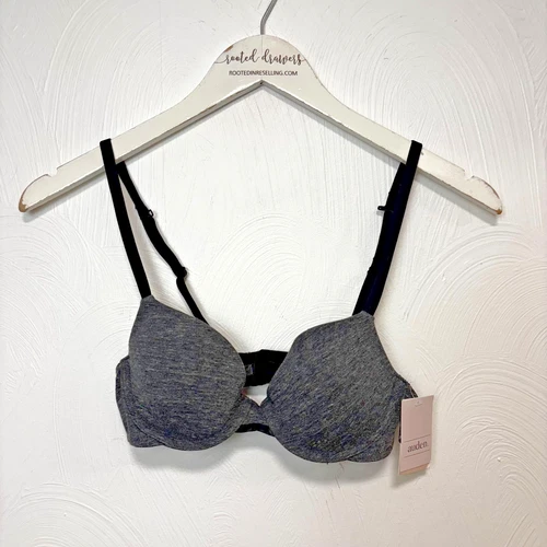 New Auden Bra Demi Coverage Lightly Lined T-Shirt Heather Gray The Everyday 32A
