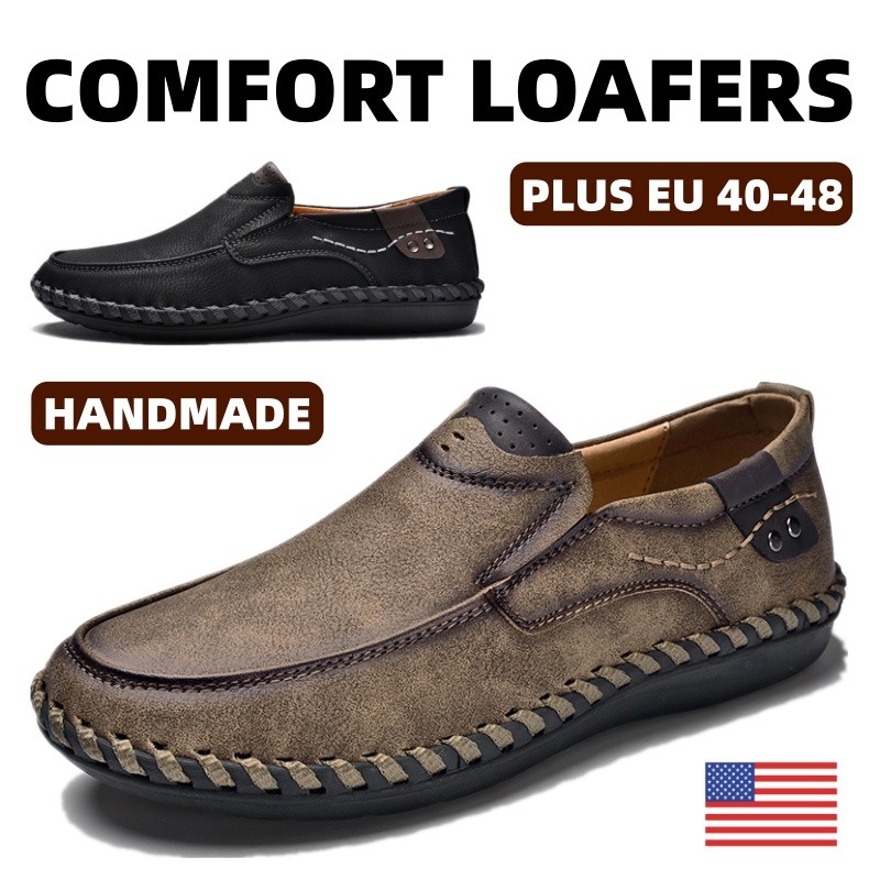 Men's Business Office Synthetic Leather Loafers Slip-On Casual Shoes EU 40-48