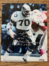 Rayfield Wright Autographed Auto Photo 8x10 Dallas Cowboys inscriptions