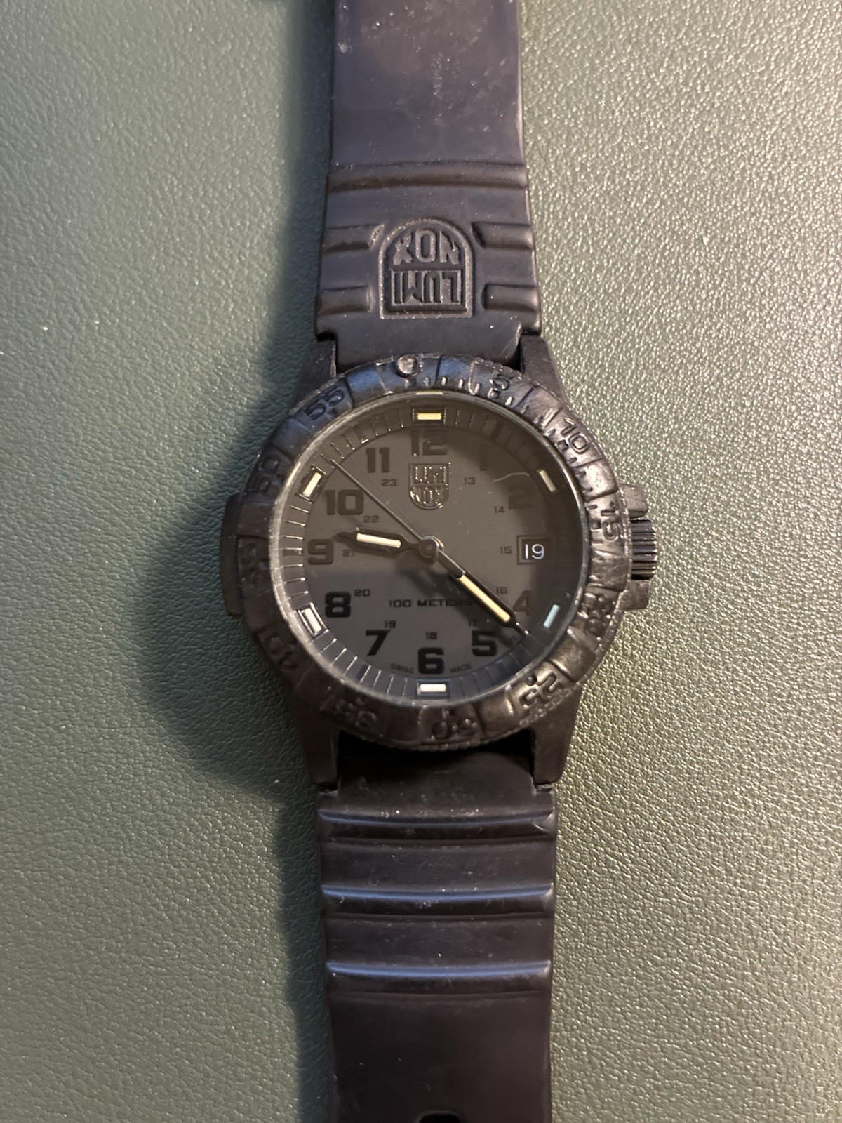 Luminox XS.0301.BO.L Men's Leatherback SEA Turtle Blackout Watch, Black
