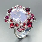 Handmade Natural Lavender Quartz Ring 925 Sterling Silver Size 8 /R464901