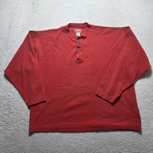 Marlboro, Vintage 90's Unlimited Marlboro Men's Long Sleeve Red Ribbed T-Shirt Size Large