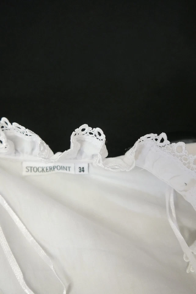 Gr.34 Dirndlbluse weiß Bluse für Dirndl Stockerpoint mit Spitze Stickerei B11179 - Bild 4 von 4