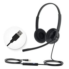 UH34 USB Headset with Mic,Wired Headphones with Noise Cancelling Stereo