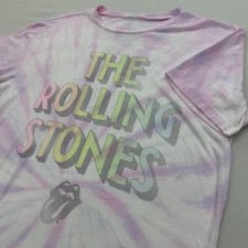 Rolling Stones Tour of the Americas 1975 Tie-Dye T-Shirt Size Small Rock Music
