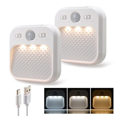 Motion Sensor Night Lights Rechargeable with Timer, Battery Cabinet Light wit...