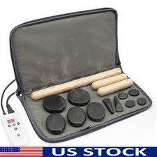 Bamboo Stone Heater Massage Warm Basalt Oil Towels Double-Sided Temp Control New