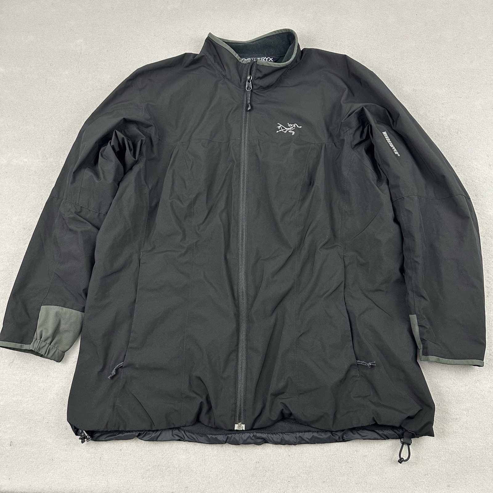 Arc'teryx Giacca Donna Grande Nera Tinta Unita Antivento Manica Lunga Outdoor L