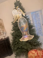 Set Of 3 Vintage Hand Blown Glass Angel Ornaments