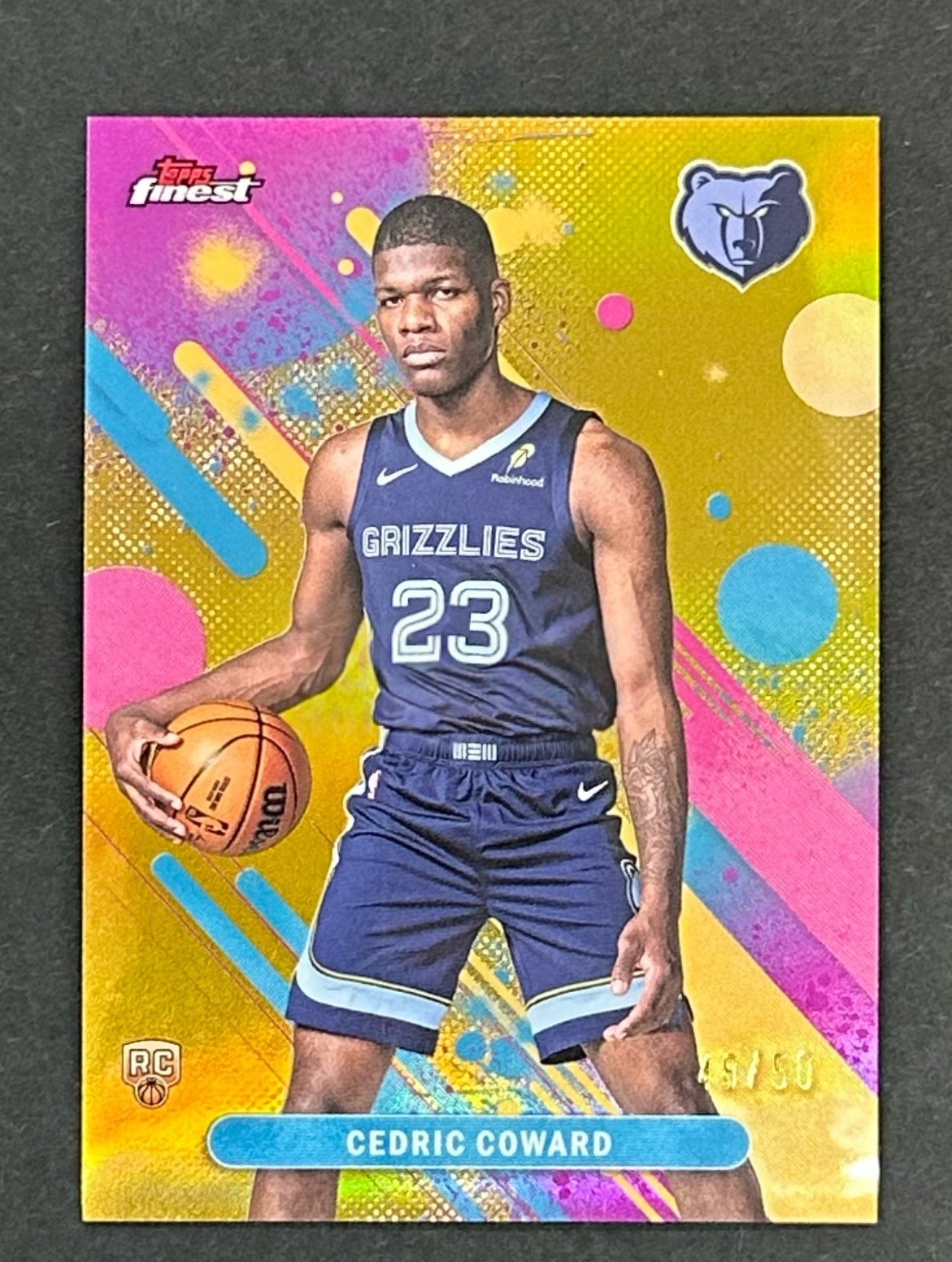 2025-26 Topps Finest Cedric Coward #11 Common Gold Refractor /50