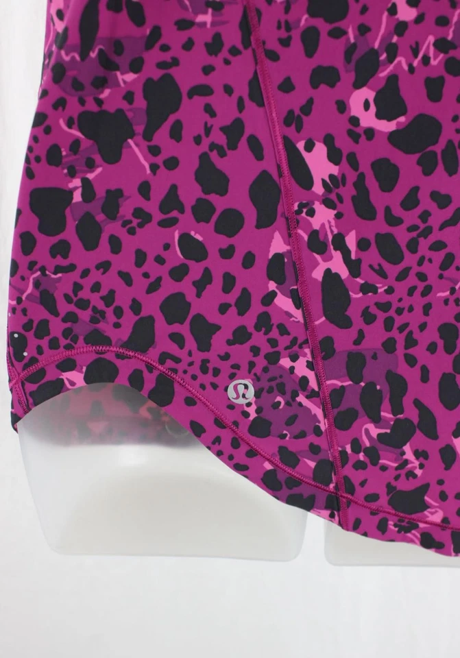 Blusa Lululemon Feminina Rosa Preta Estampa de Animais Sem Mangas Roupa Ativa Tamanho 10 - Imagem 3 de 3