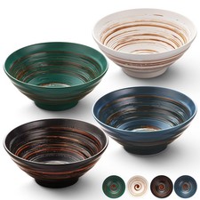 YUN TAO Ramen Bowl Set, 35 Oz Large Multicolor Ceramic Ramen Bowls Set of 4, ...