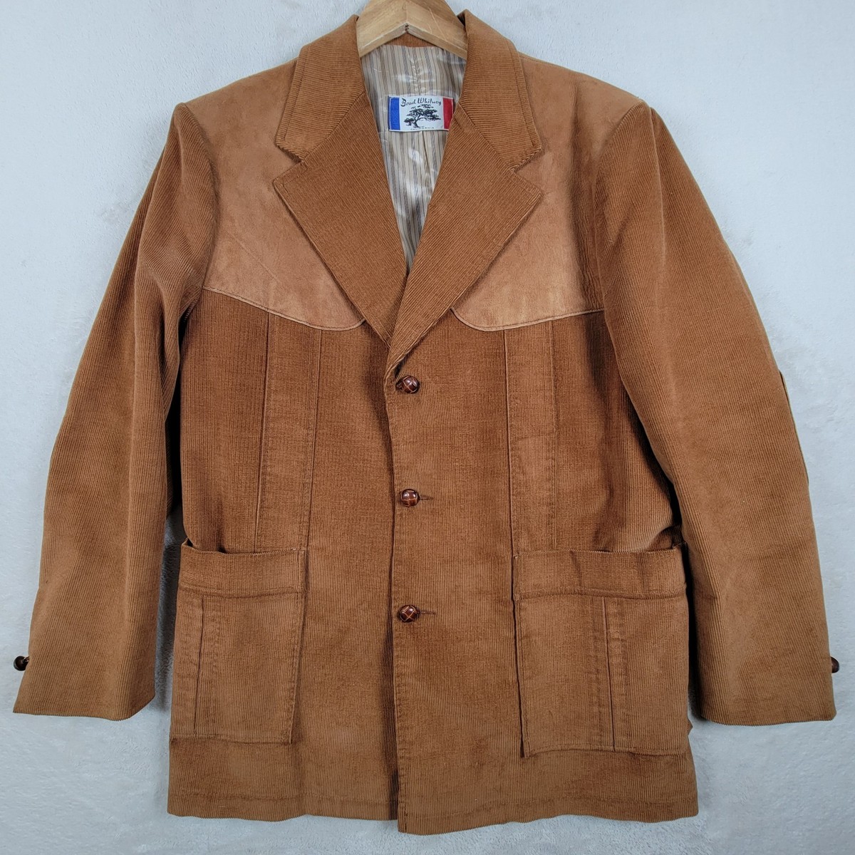 Vintage Western Brad Whitney Brown Corduroy Blazer Men