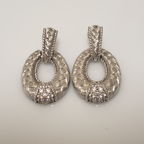 Judith Ripka Ohrhänger Sterlingsilber Diamonique Korbgeflecht