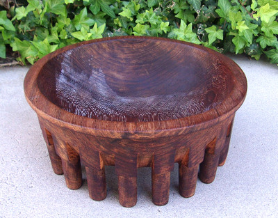 Vtg Samoan Kava Tanoa Wooden Ceremonial Bowl 19 Legs 11.5 x4.5  Read Below