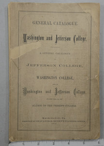 Washington And Jefferson College Wash. Pa 1872 Catalogue with History