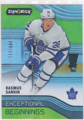 19/20 SYNERGY..RASMUS SANDIN..EXCEPTIONAL BEGINNINGS../999..# EB-27..MAPLE LEAFS