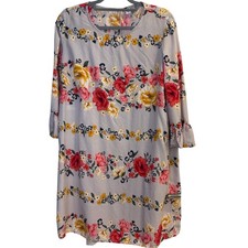 Old Navy Size Large TALL Floral Shift Dress Bell Sleeves 