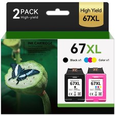 67XL Ink Cartridges For HP Deskjet 2700e 2752e 2755e 2800 2800e Envy 6055e 6075e