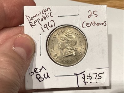 Dominican Republic 1967 25 Centavos Gem BU