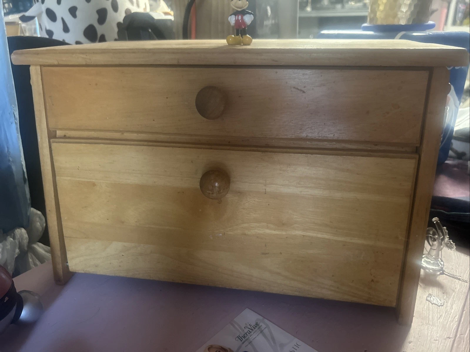 Vintage Julie Pomerantz Wood Bread Box Pull Drawer & Lift Top Storage
Opens in a new window or tab