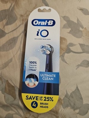 Oral-B iO Ultimate Clean Replacement Brush Heads Black 4 Count