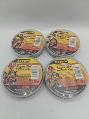 4 Rolls Super 33+ Scotch 3M Electrical Tape Black New Old Stock B3