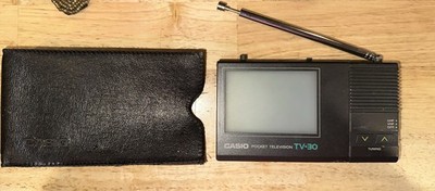 Vtg Casio TV-30 Liquid Crystal Pocket Television Tested -Shows Static Oem Case